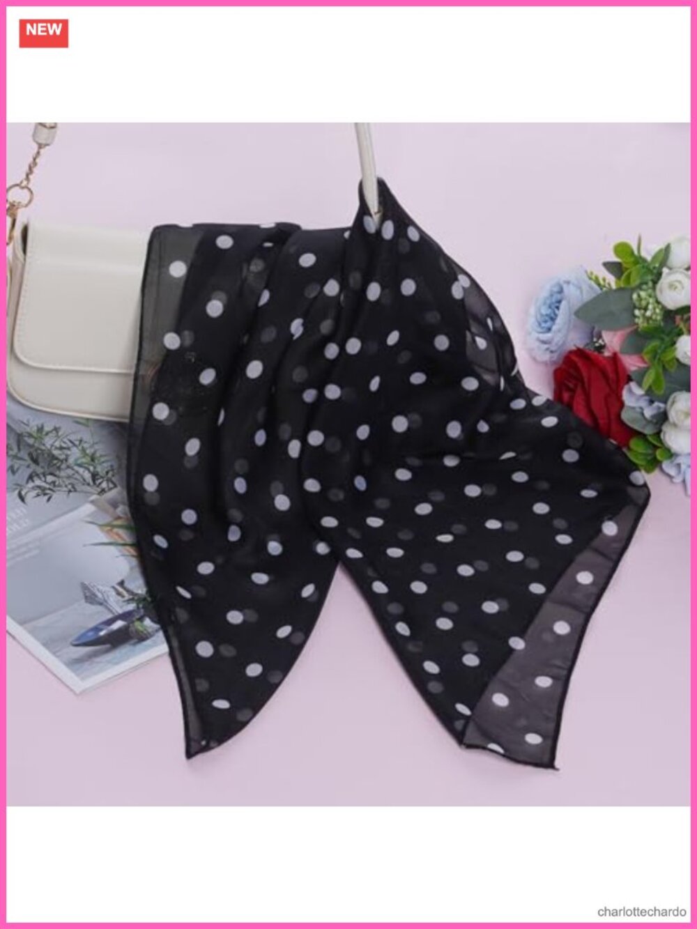 Vintage 1950s Chiffon Scarf Head Scarf for Women Girls Halloween Costume